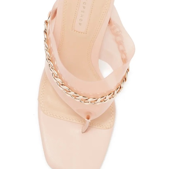 Topshop Women’s Square Open Toe Chain Heel NWT - Picture 4 of 10
